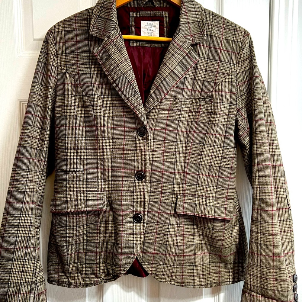 H&M Brown Plaid Jacket, Size 14